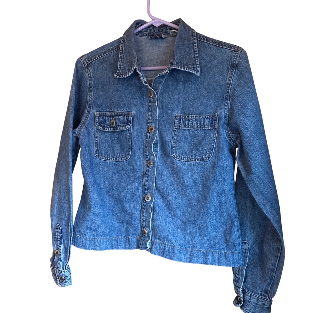 Paul Harris VTG Denim Women's Small Blue‎ Cotton  Shirt Medium Wash Y2K 90s